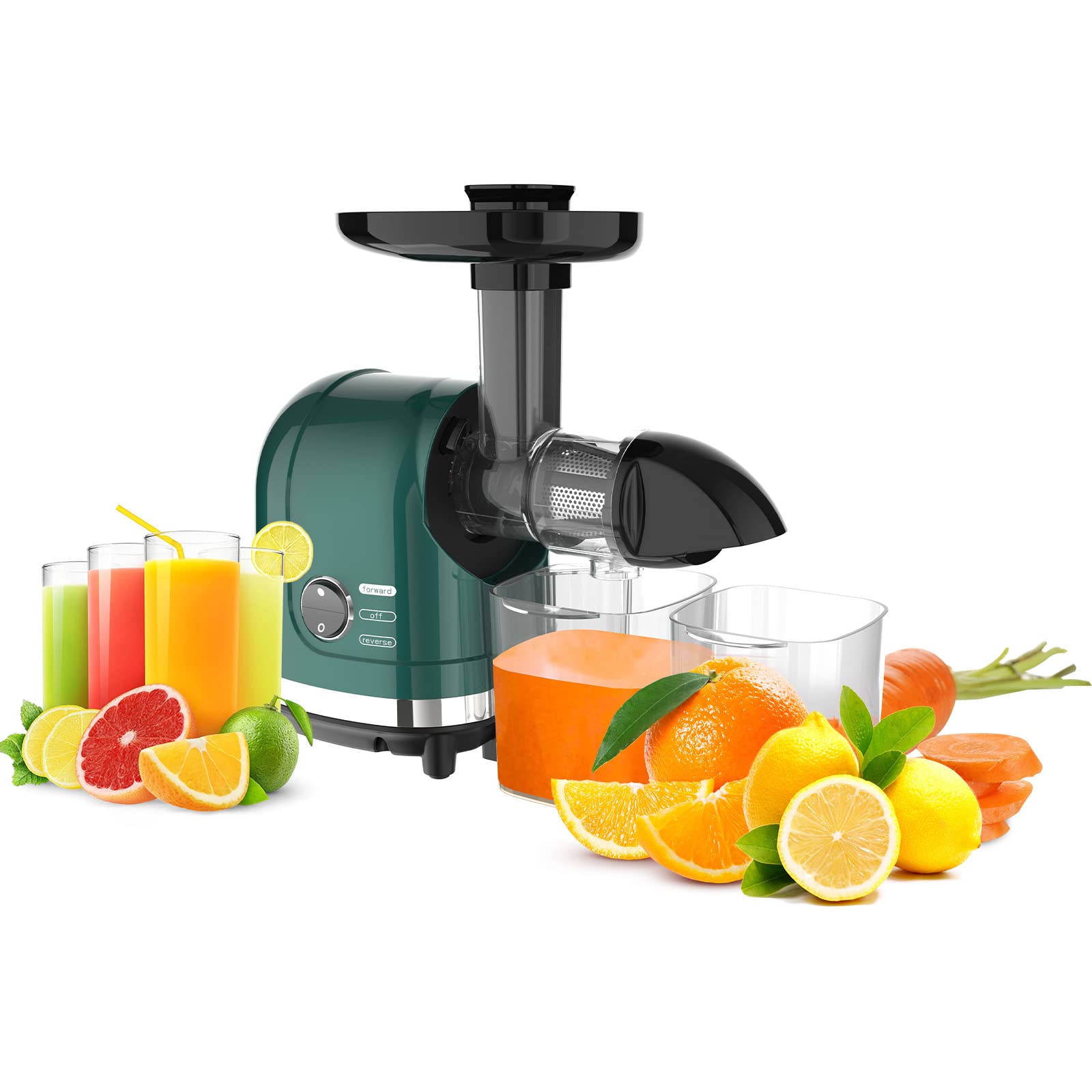 Masticating Juicer Machines, Cold Press Slow Juicer Machines Easy To Clean, High Juice Yield Vegetable Juicer For Beet Carrot, O