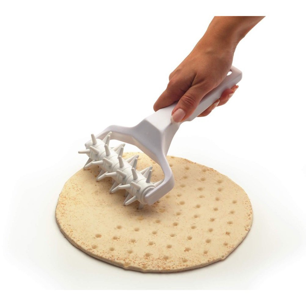 Meta-U Time-Saver Pizza Dough Roller Docker - Dough Blistering Killer - Buy One Get Three (Pizza Cutter And Pastry Scraper) - Gi