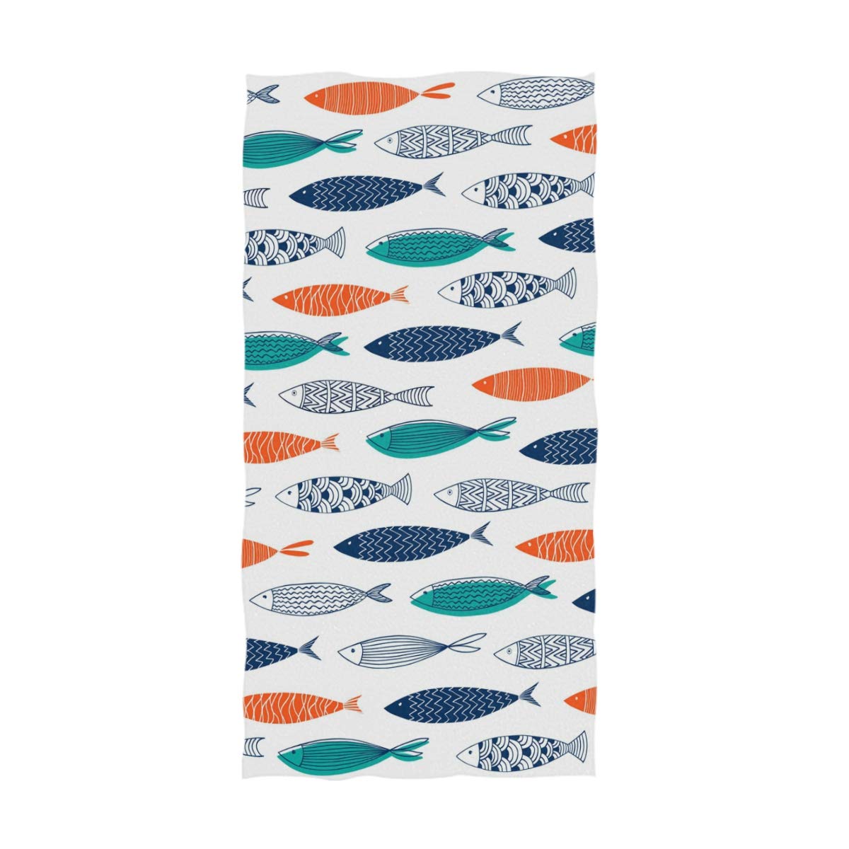 Naanle Stylish Ocean Floral Fishes Pattern Soft Absorbent Guest Hand Towels Multipurpose For Bathroom, Hotel, Gym And Kitchen (1