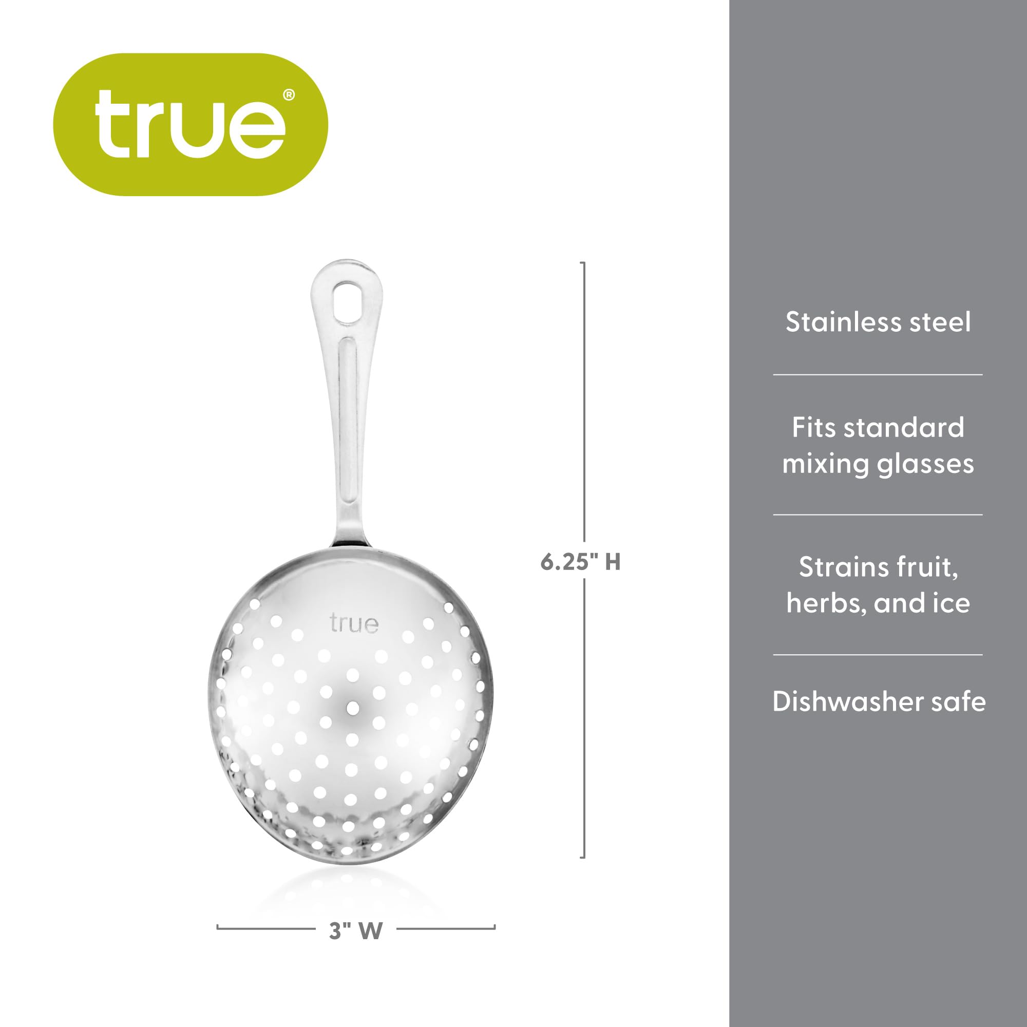 True Derby Julep Strainer, Metallic, Set Of 1, Multicolor