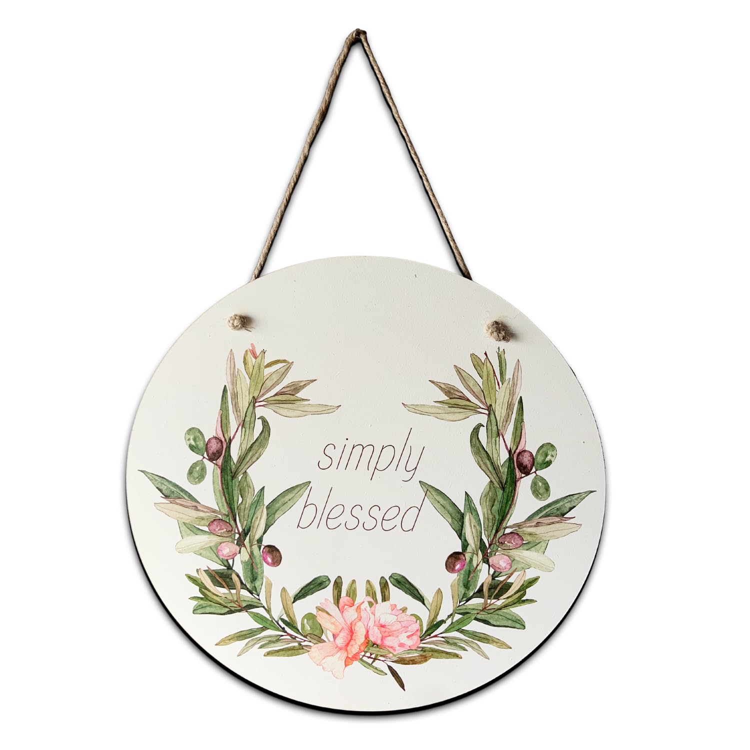 Chalk My Theme Simply Blessed Wood Print Positive Quote Floral Wall Art For Home Decoration Wall Hangings For Home Decoration De