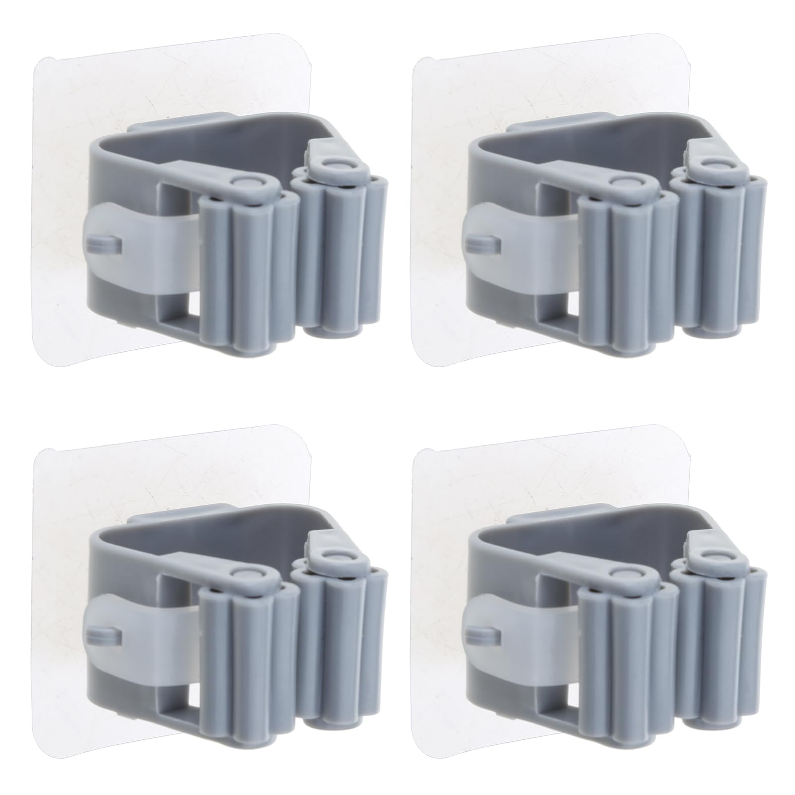 4Pack Mop And Broom Holder Wall Mount Broom Grippers Holds Self Adhesive Drilling Broom And Dustpan Hanger For Home Wall Mount 