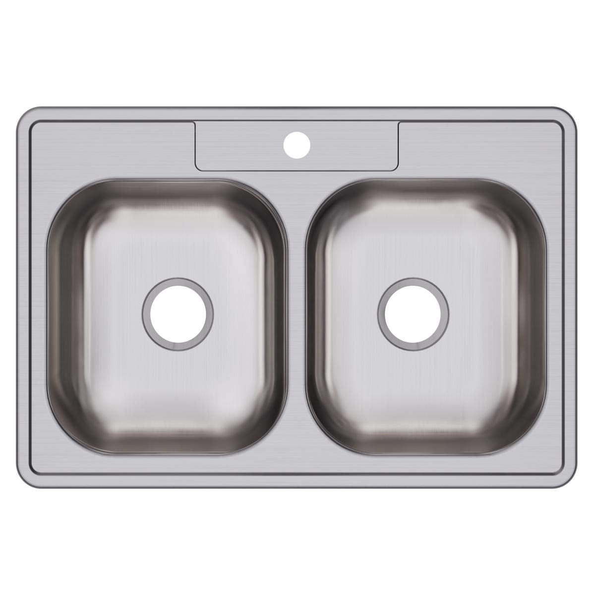 Elkay Dayton Stainless Steel 33'' X 22'' X 6-9/16'', Equal Double Bowl Drop-In Sink