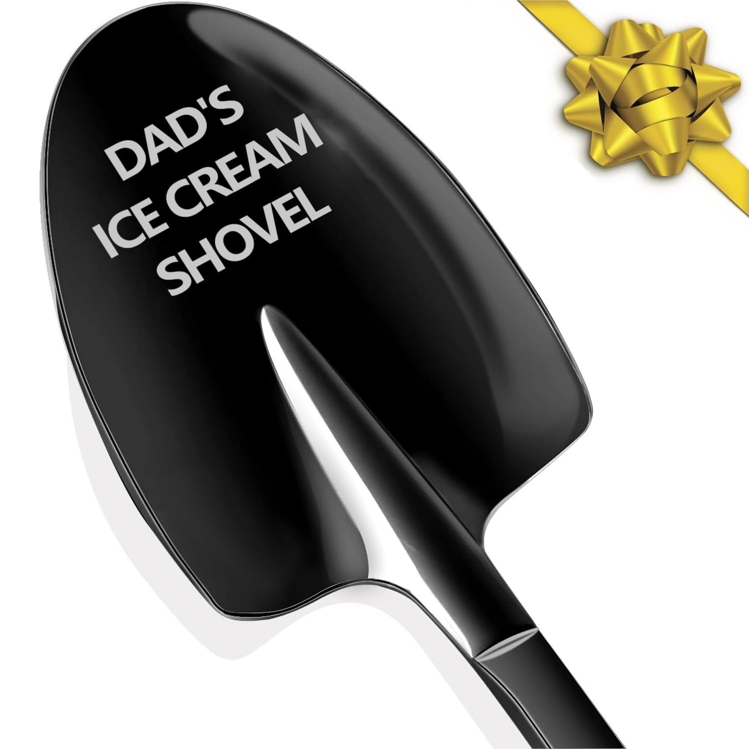 Personalized Dads Ice Cream Shovel Gift for Fathers Day - Funny Engraved Stainless Steel Shovel (Black)