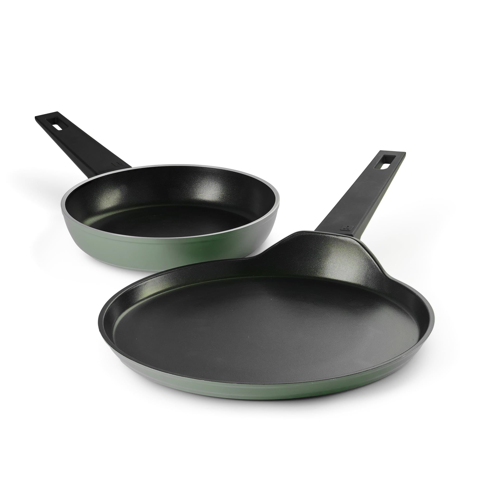 Tramontina Aura Cookware Set Of 2- Frypan 20Cm, Dosa Tawa 28Cm | Reinforced Ceramic Non-Stick Cookware | Quick & Even Heating | 