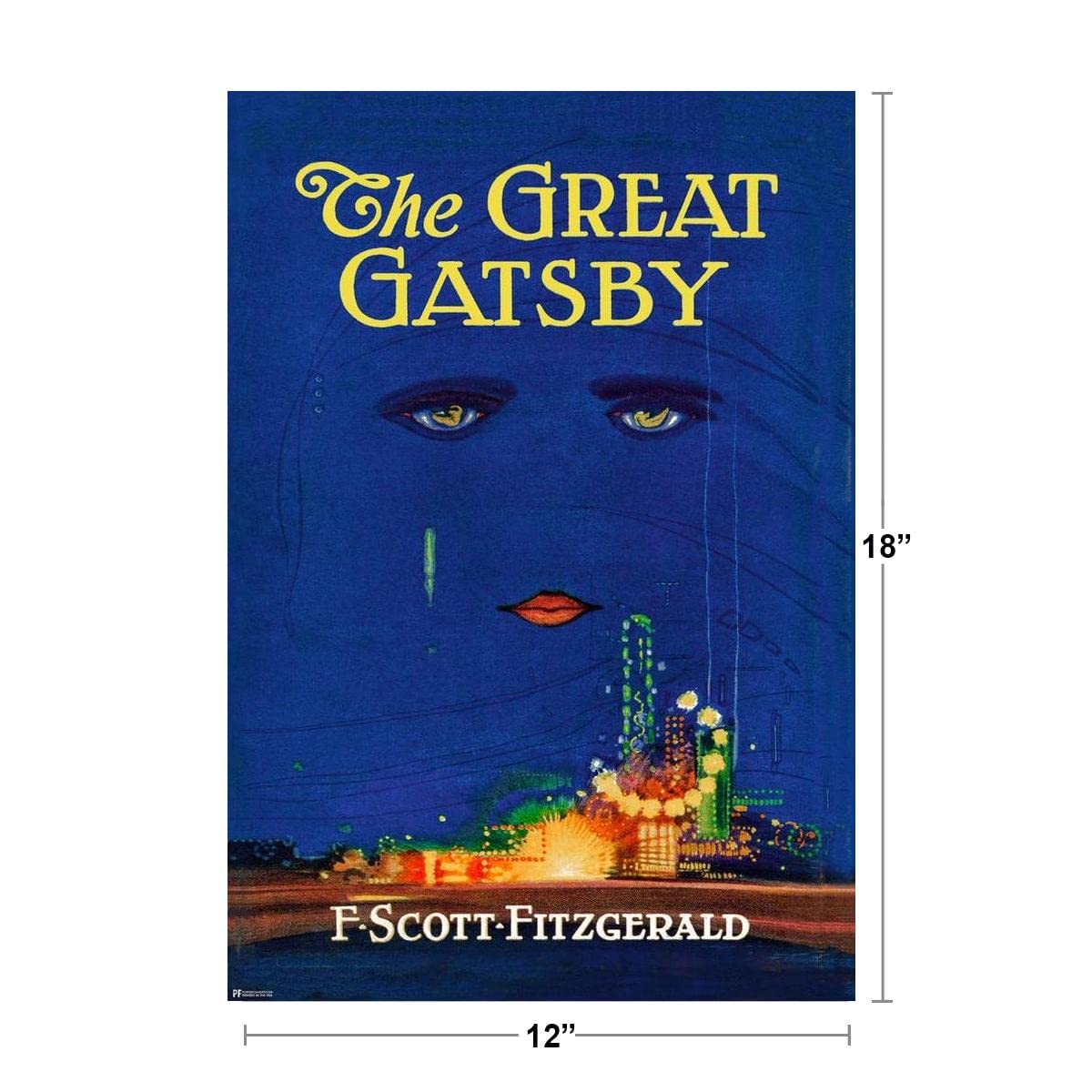 The Great Gatsby Book Cover F Scott Fitzgerald Novel Jazz Age Great Gatsby Merchandise Library Decor Prohibition Wall Art Paperb