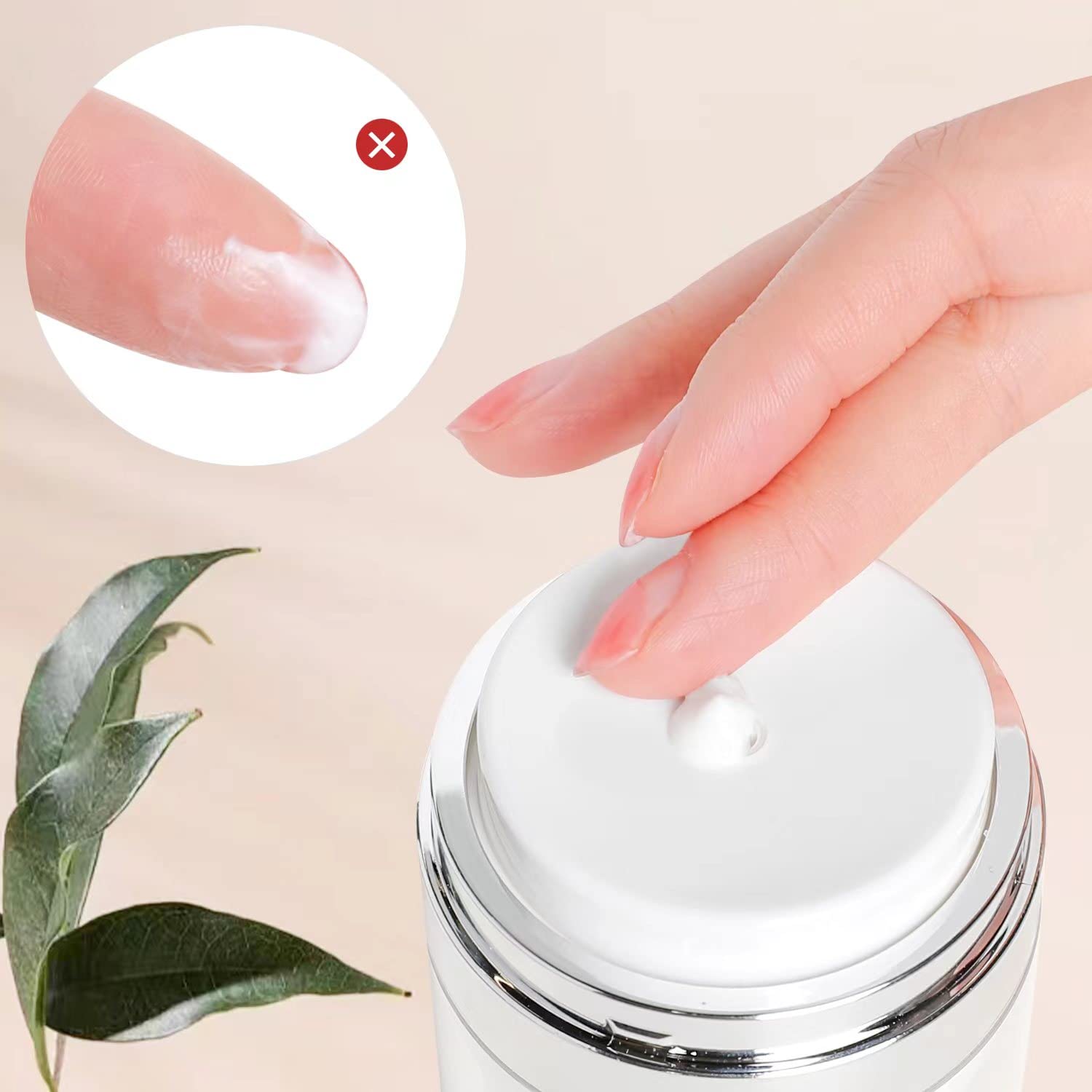 4 Pack 2Size Airless Pump Jars,Vacuum Cosmetic Travel Containers For Lotions And Creams, Refillable Airless Travel Jars Empty Ac