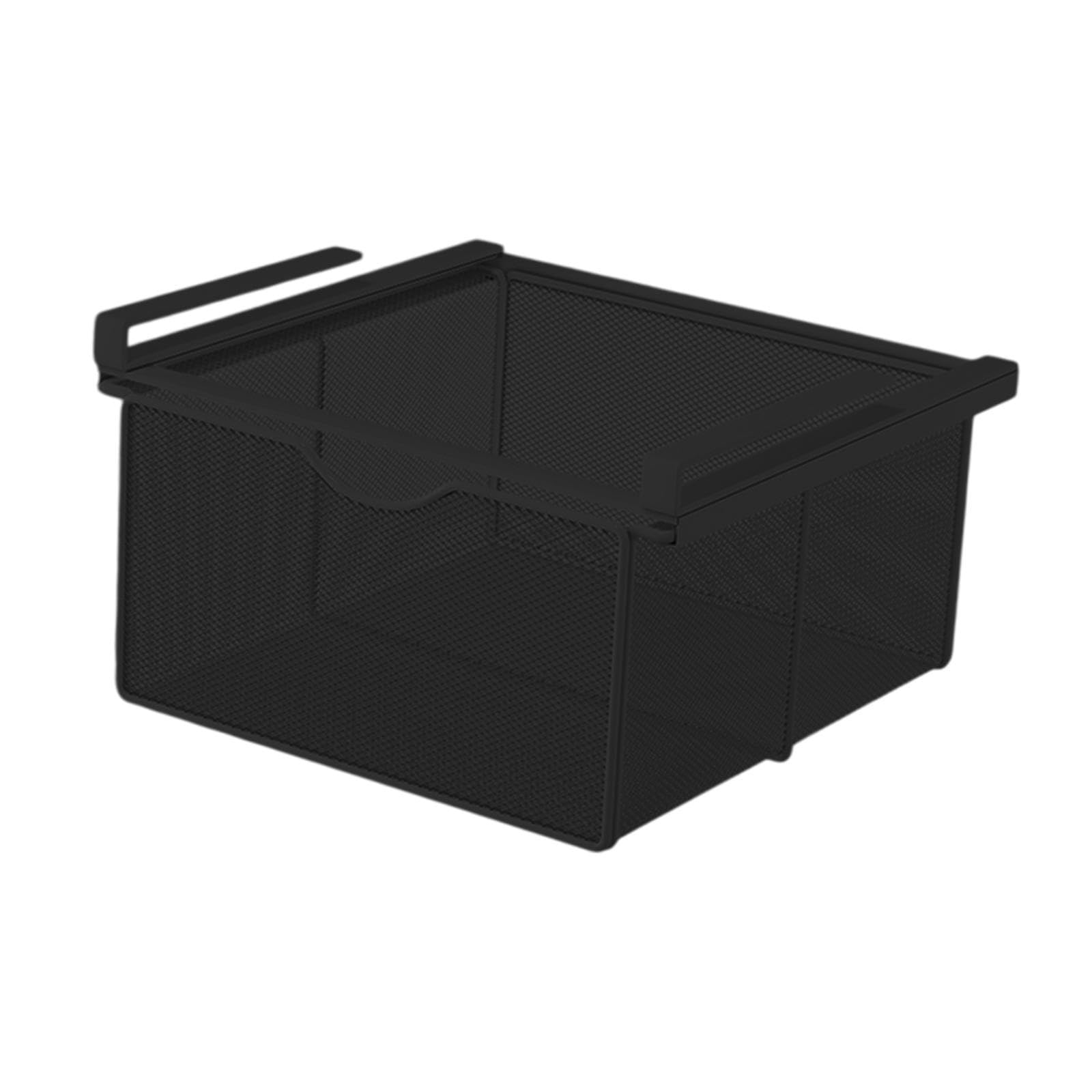 Trendivibe Hanging Pullout Drawer Basket Rack Closet Holder For Pantry Cupboard Bedroom Black