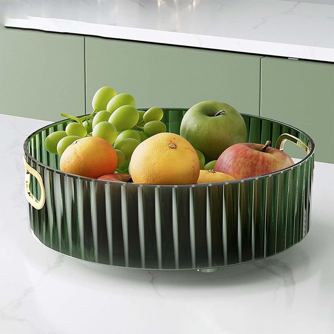 Clazkit Multi-Purpose Rotating Round Organiser Tray | Multi-Function Storage Rotating Tray | Cosmetics Organizer | Spice Tray | 