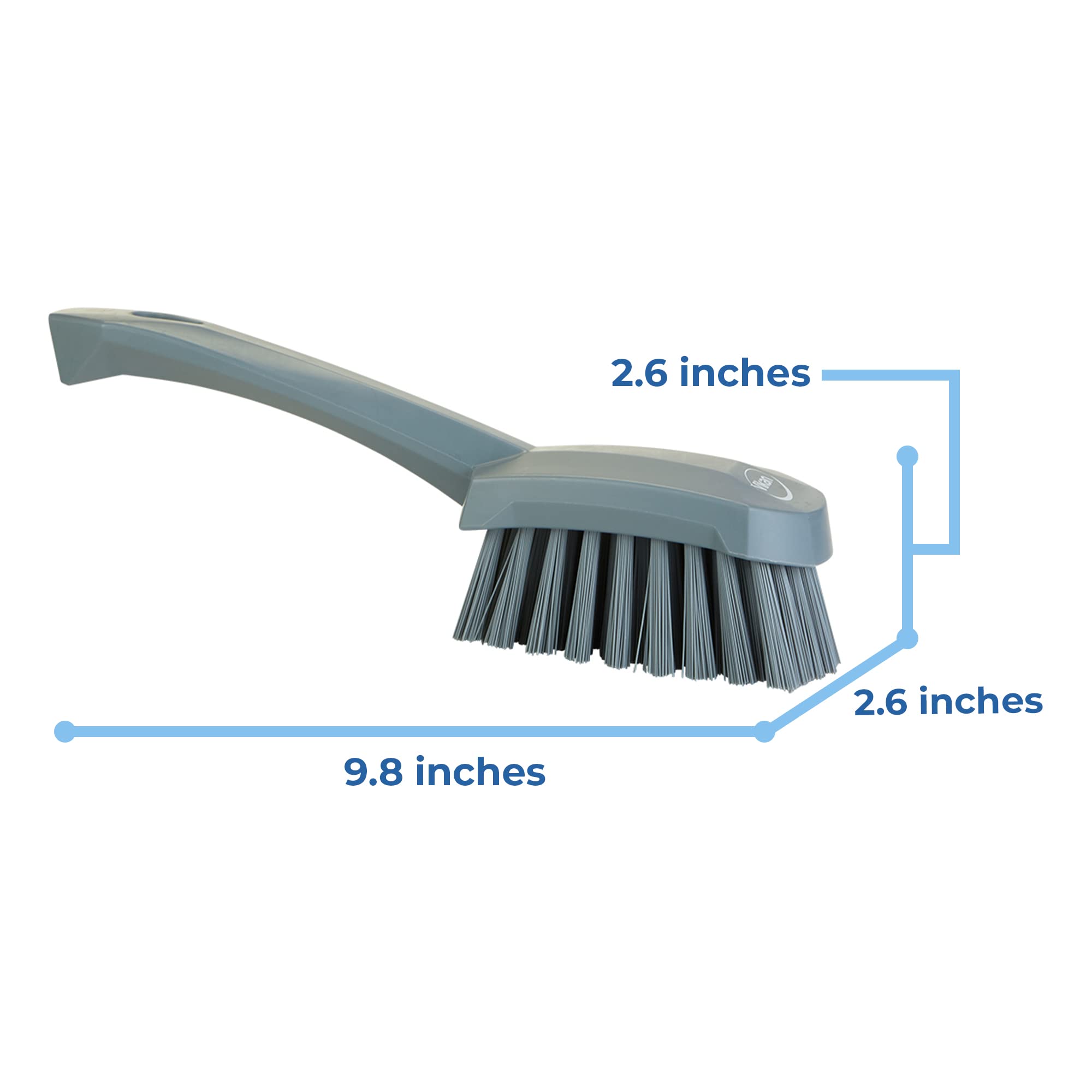 Vikan Brush,Washing,Stiff,10'',Pp/Pbt,Gray, One Size, Multi