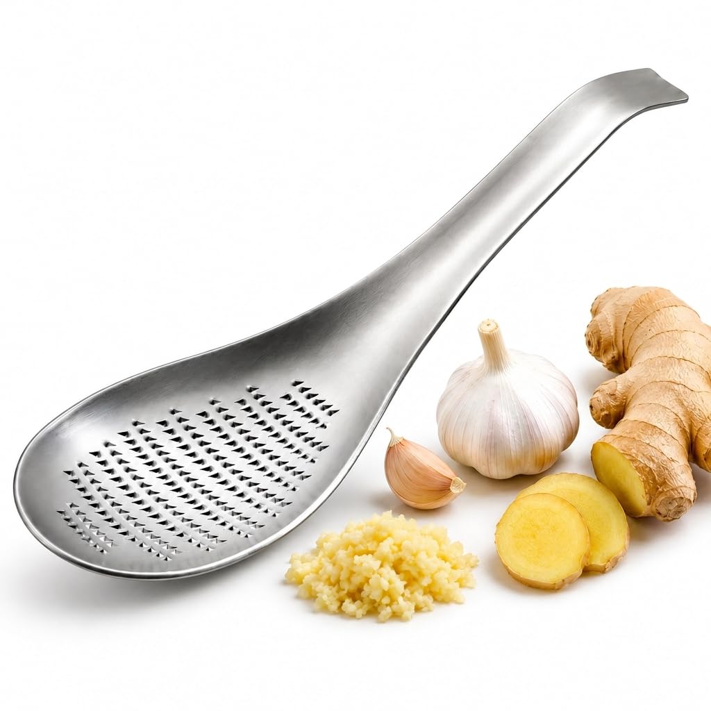 Harshti Handheld Stainless Steel Ginger Garlic Grater Spoon Kitchen Tool