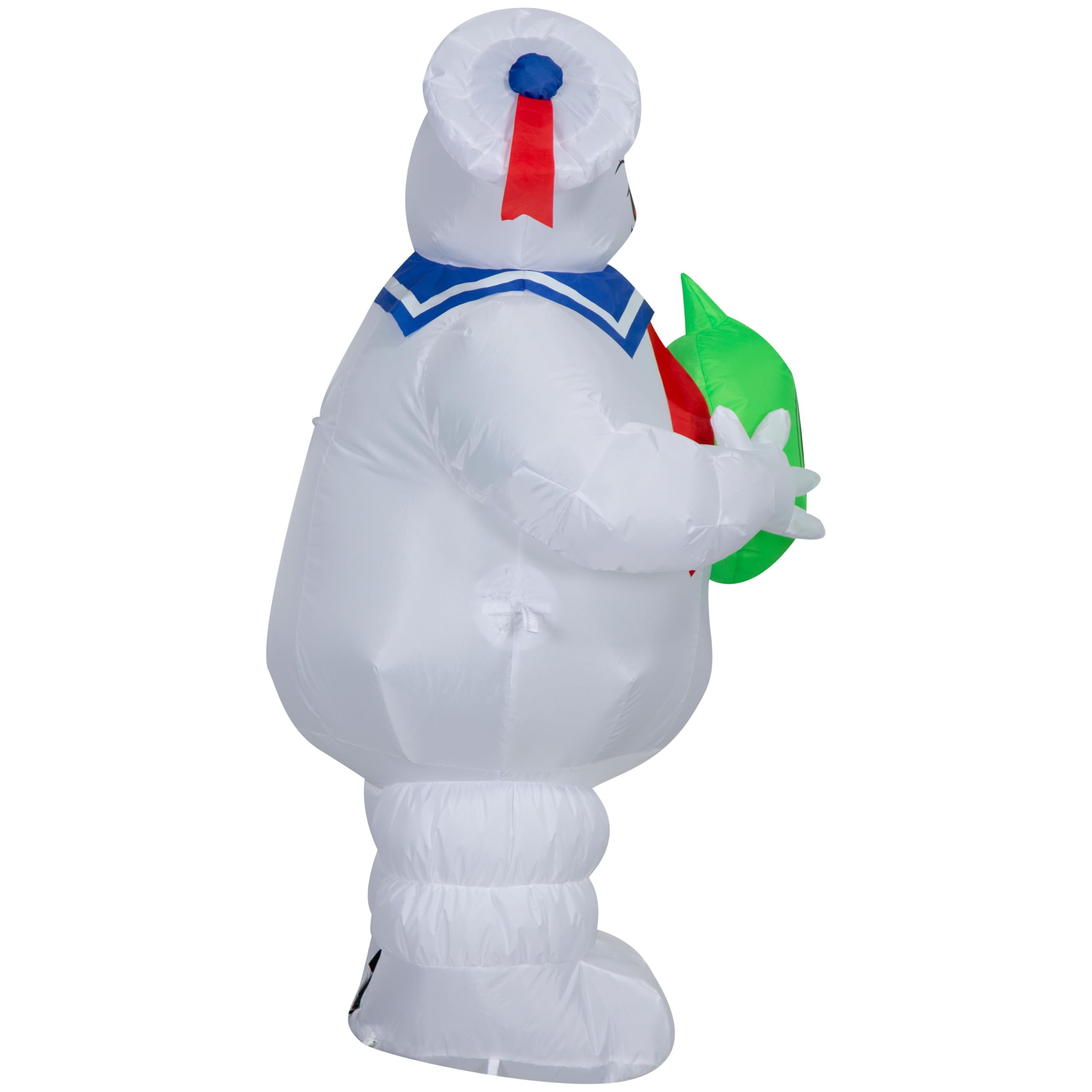Gemmy Airblown Inflatable Stay Puft w/Pumpkin Ghostbusters, 3.5 ft Tall, Multicolored