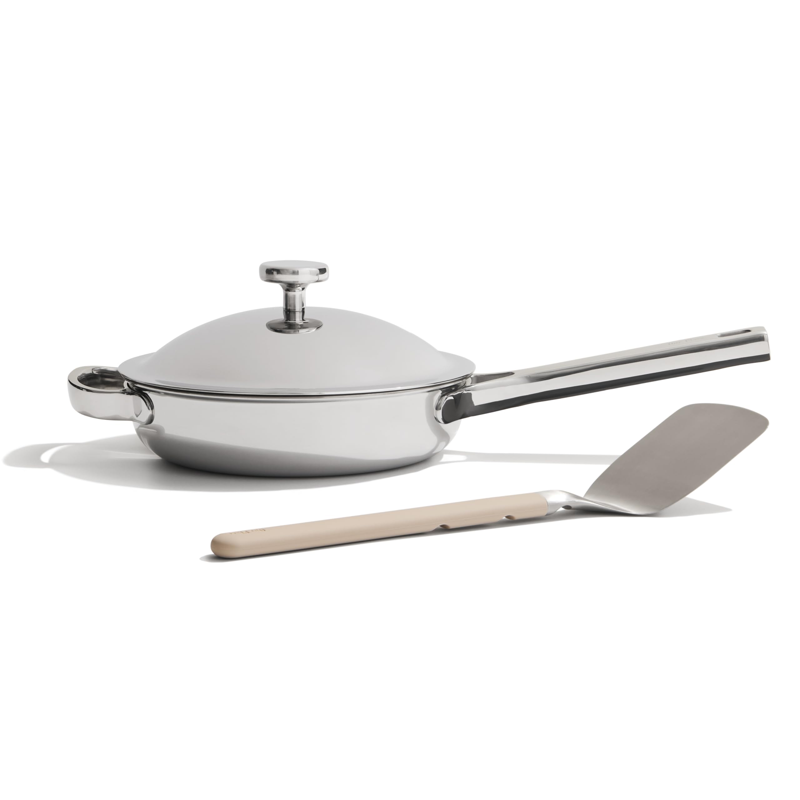Our Place Mini Titanium Always Pan Pro | 8.5 PFAS-Free Nonstick Frying Pan with Spatula | Chef-Grade Tri-Ply Stainless Steel & A