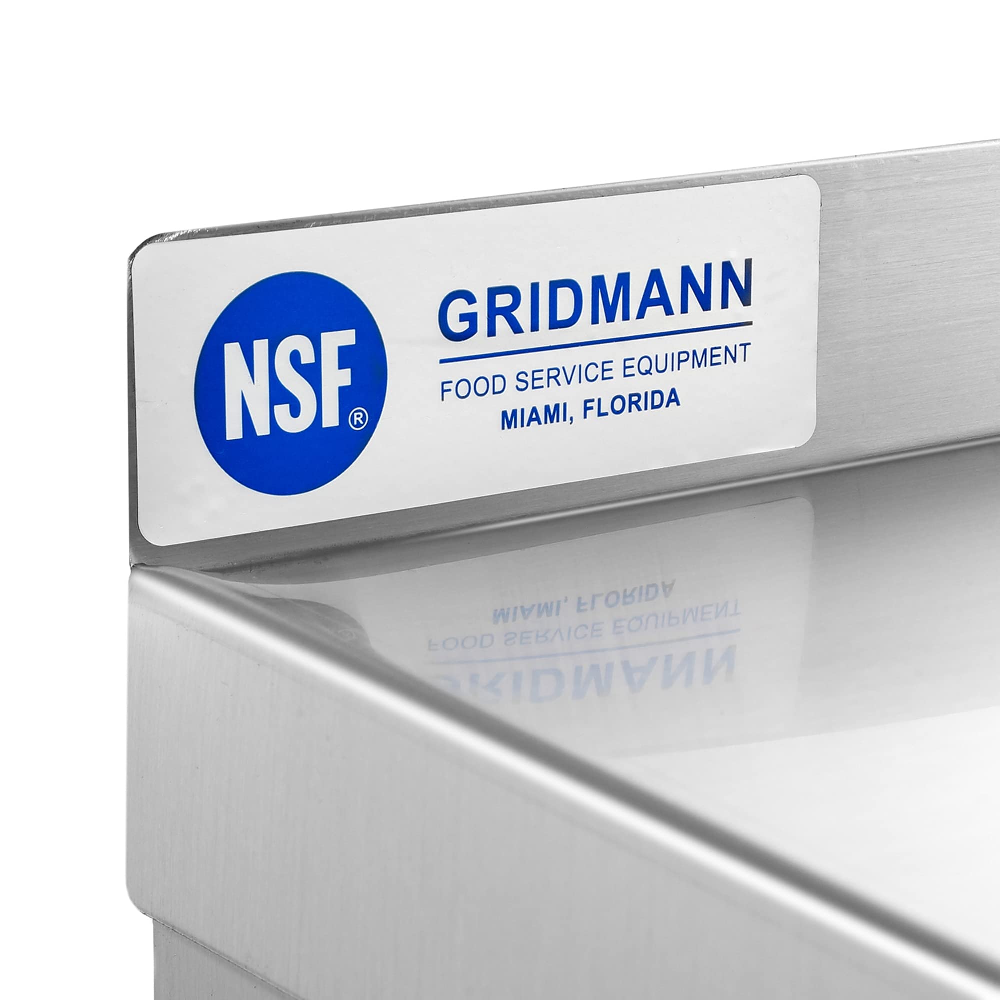 Gridmann 12'' X 48'' Stainless Steel Wall Mount Shelf With Backsplash, Commercial Grade - Nsf Certified 18 Gauge Shelving For Re