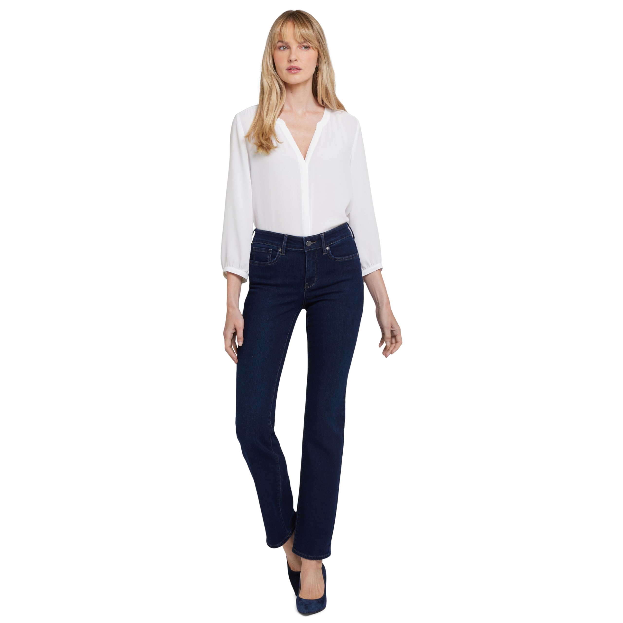 NYDJ Women's Marilyn Straight Leg Denim Jeans, Cotton Blend, Size 00, Burbank Wash, Model MTENMS2299