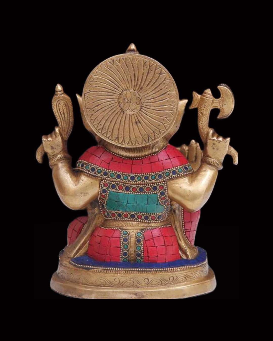 Rugdoll Ganesha Statue- 25Cm Ganesh Statue In Brass, Ganesha Idol, Ganesh Figurine, Elephant God, Son Of Lord Shiva, Ganesh Home