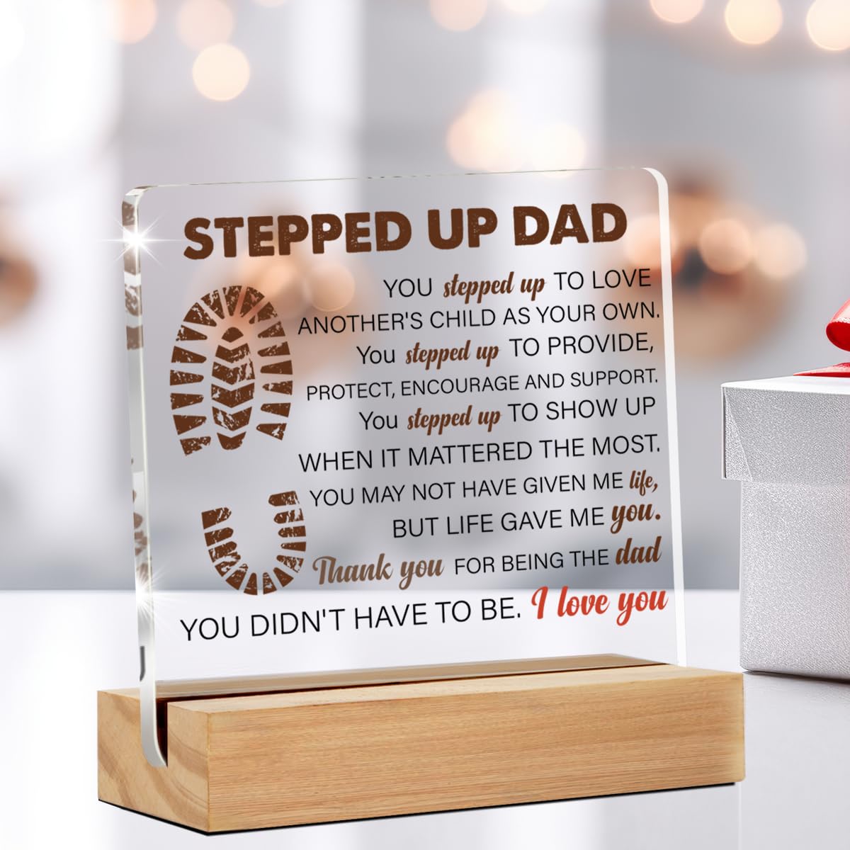 Dad Gifts From Daughter, Gifts for Father Birthday Christmas Father's Day, to My Dad I Love You Always and Forever Clear Acrylic