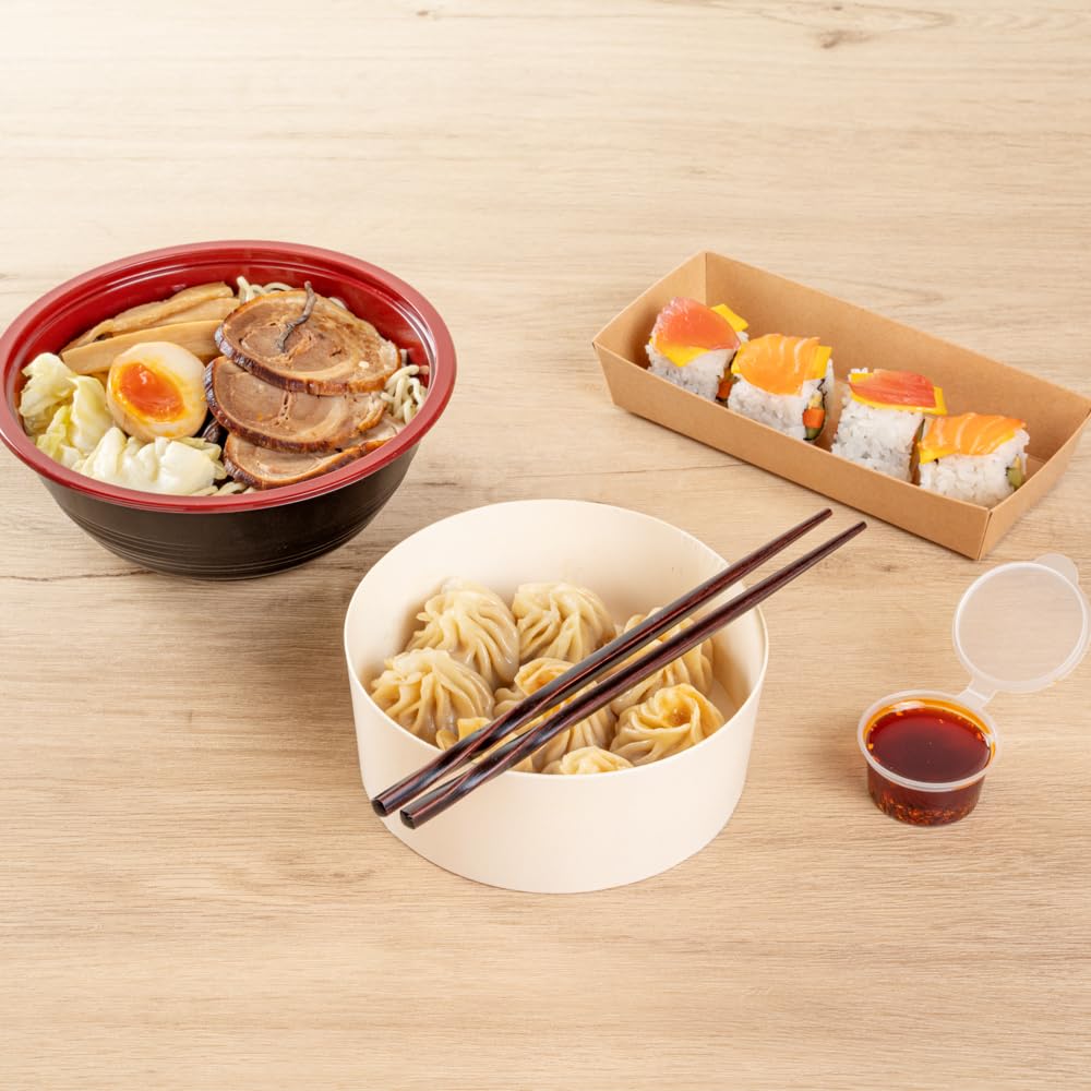 Restaurantware Bambuddha 9 Inch To Go Chopsticks 10 Durable Bamboo Chopsticks - Twisted Design Dark Brown Bamboo Premium Chopsti