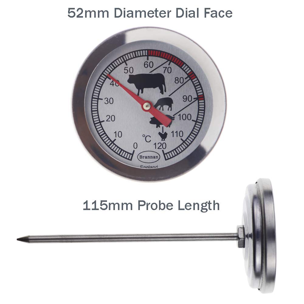 Meat Thermometer Probe Oven Proof - Leave In Oven To Measure Meat Temperatures With Recommended Cooking Temperatures For Meat An