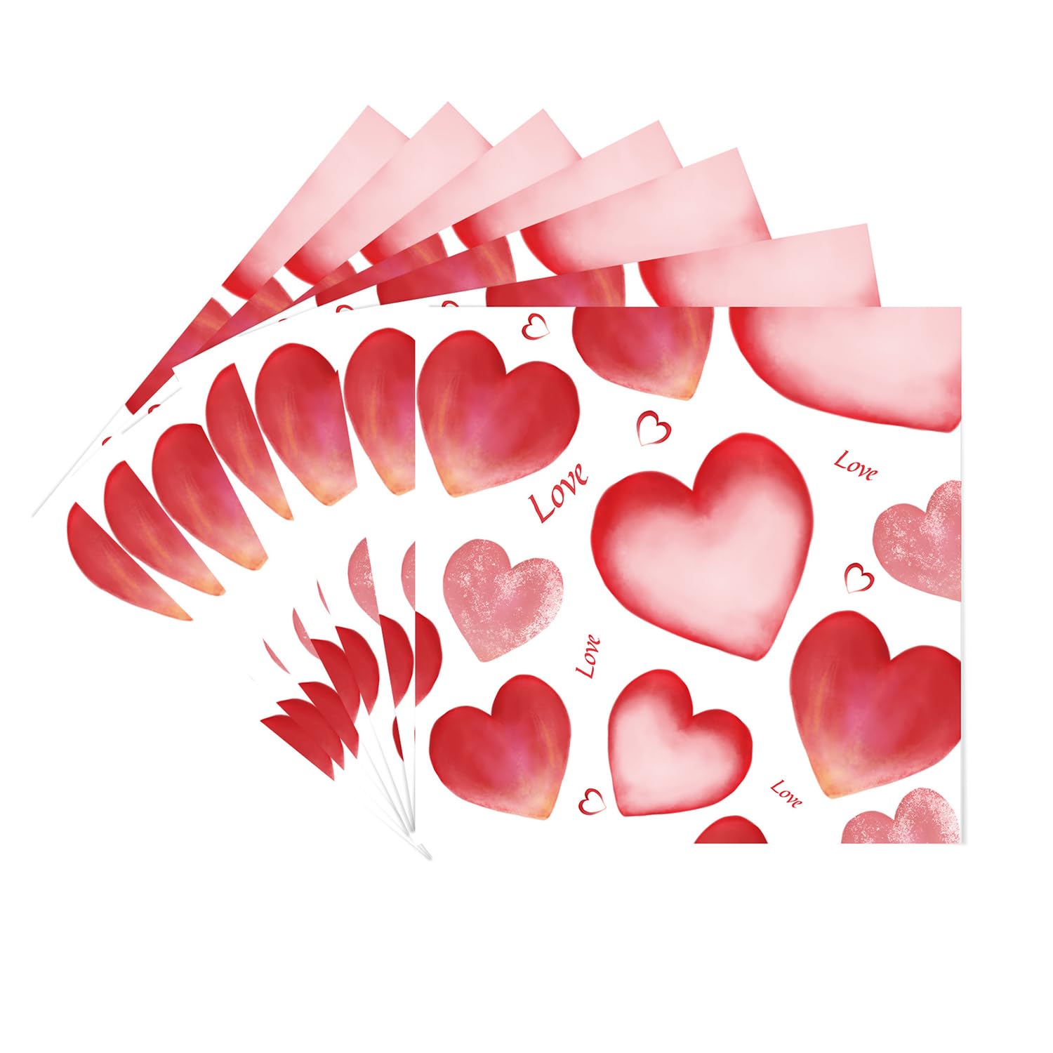 Dulousia Valentines Day Napkins - 6.5X6.5In Romantic Red Heart Pattern With Love Letters Paper Luncheon Napkins For Engagement W