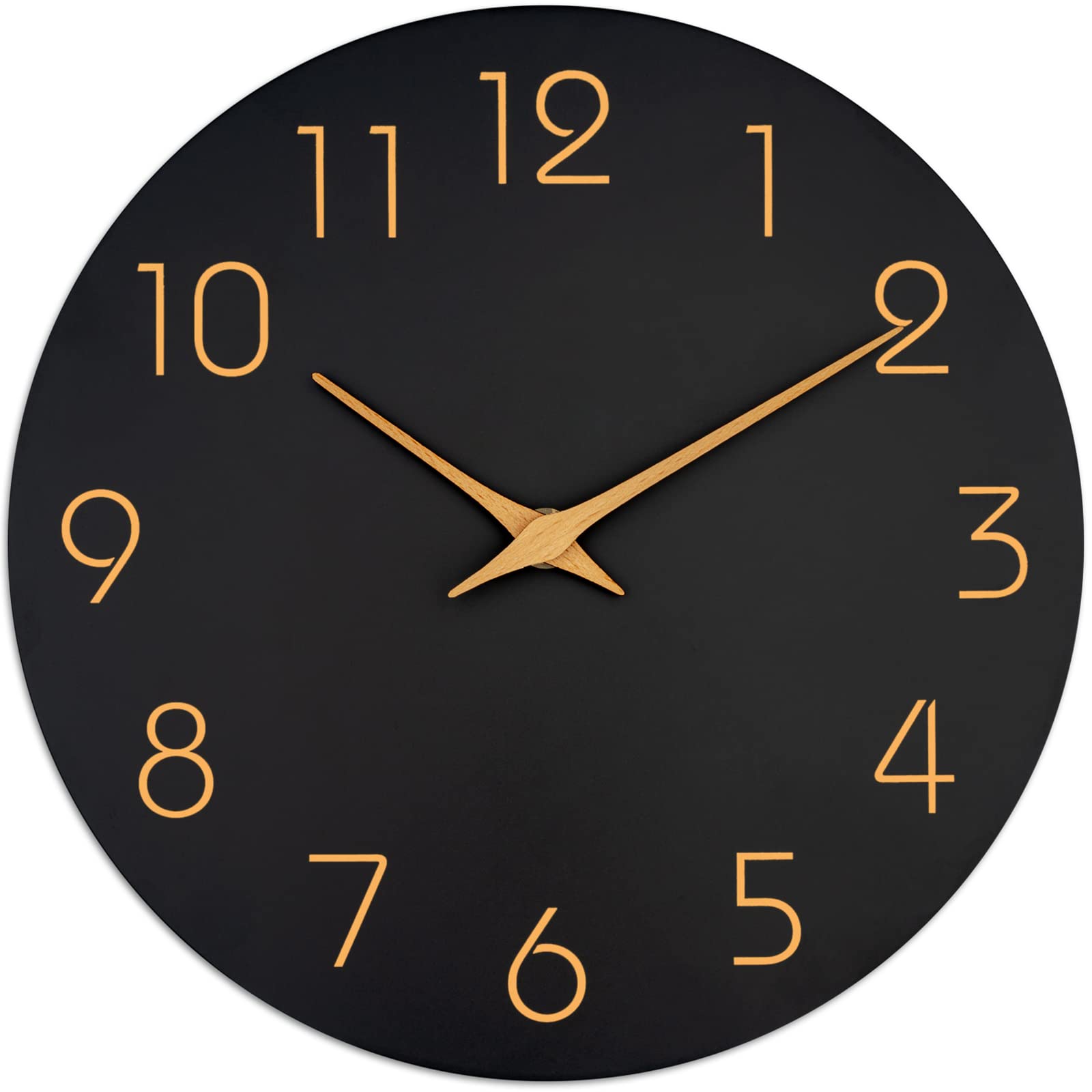 Mosewa Wall Clock 8 Inch Black Wall Clocks Battery Operated Silent Non-Ticking - Simple Minimalist Rose Gold Numbers Clock Decor