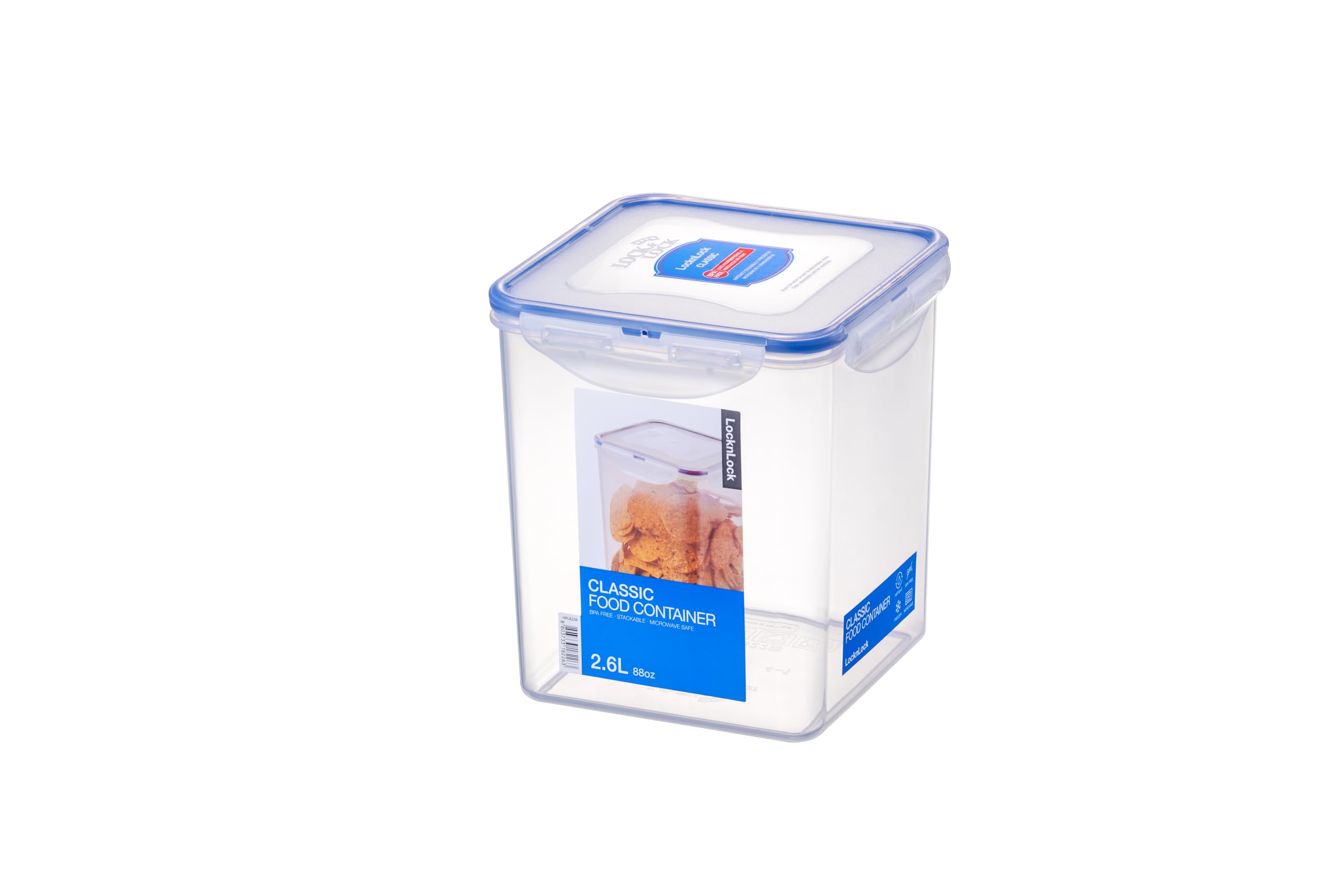 LocknLock Easy Essentials Food lidsPantry StorageAirtight containers  BPA Free  Square-11 cup-for Sugar  clear