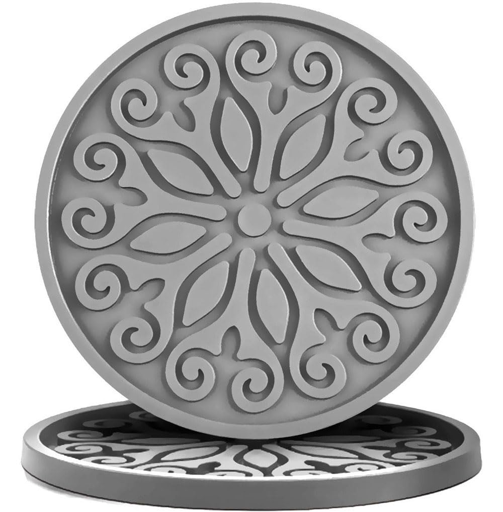 Qusum Coasters For Drinks,Resistant Reusable Silicone Coasters With Holder,Set Of 6 - Great Gift For Birthday, Housewarming, Roo