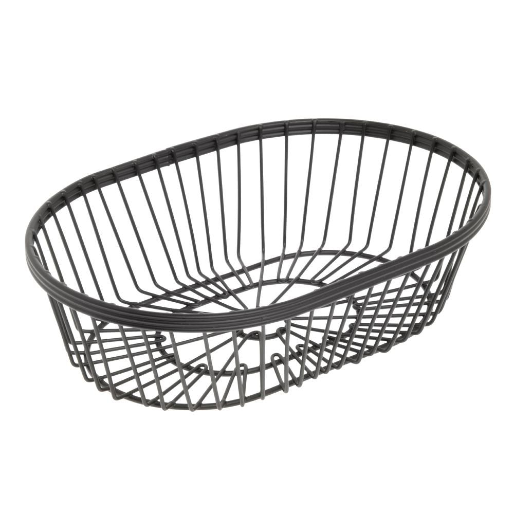American Metalcraft Wbbv90 Wire Basket, Oval Black 9 L X 6 W X 2  H