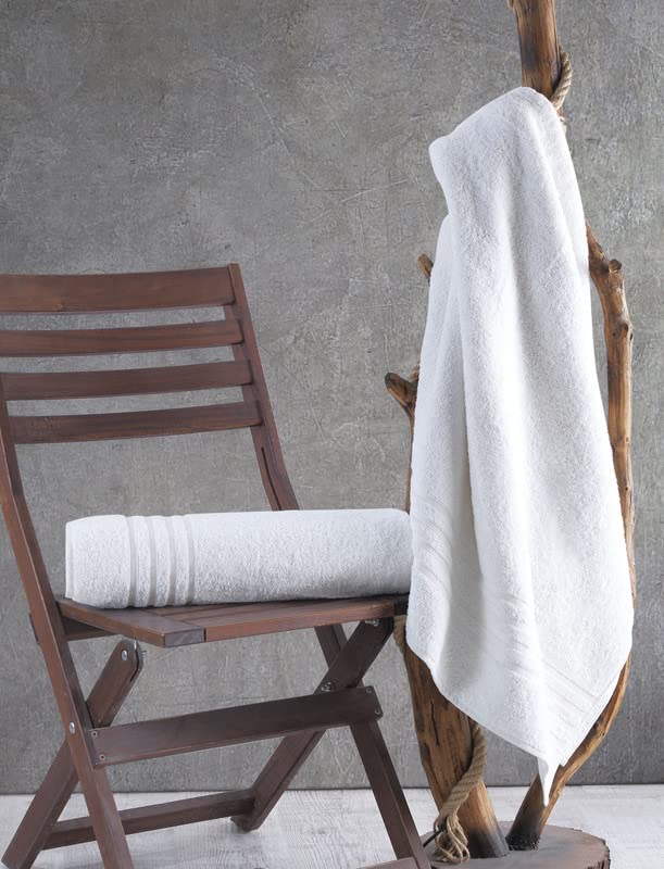 Hawmam Linen Jumbo Large Bath Sheets Towels 2-Pack 35 x 70 Inches Soft and Absorbent  Premium Quality 100% Cotton Towels (White  Bath Sheet)