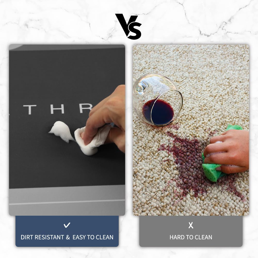 Deparnit Rubber Non-Slip Quick Dry Bathroom Rugs Super Absorbent Thin Bath Mat Fit Under Door, Fashion Washable Rectangle Bathro