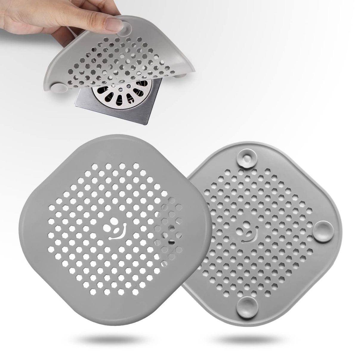 2 Pack Drain Hair Catcher Silicone Bathroom Accessories Shower Drain Protector Sink Drain Strainer Hair Stopper For Shower Kitch