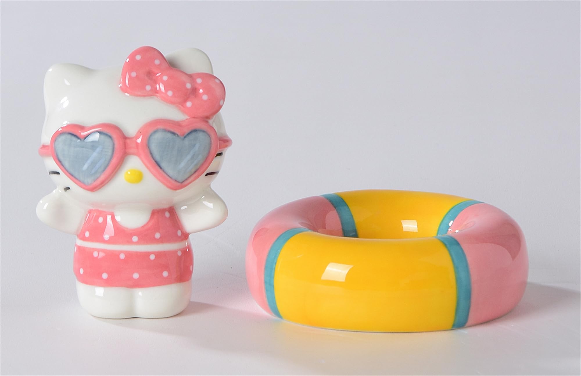 Hello Kitty Swimming Stacking Salt and Pepper Set, 3.5L x 3.5W x 3.25H created by Blue Sky Clayworks