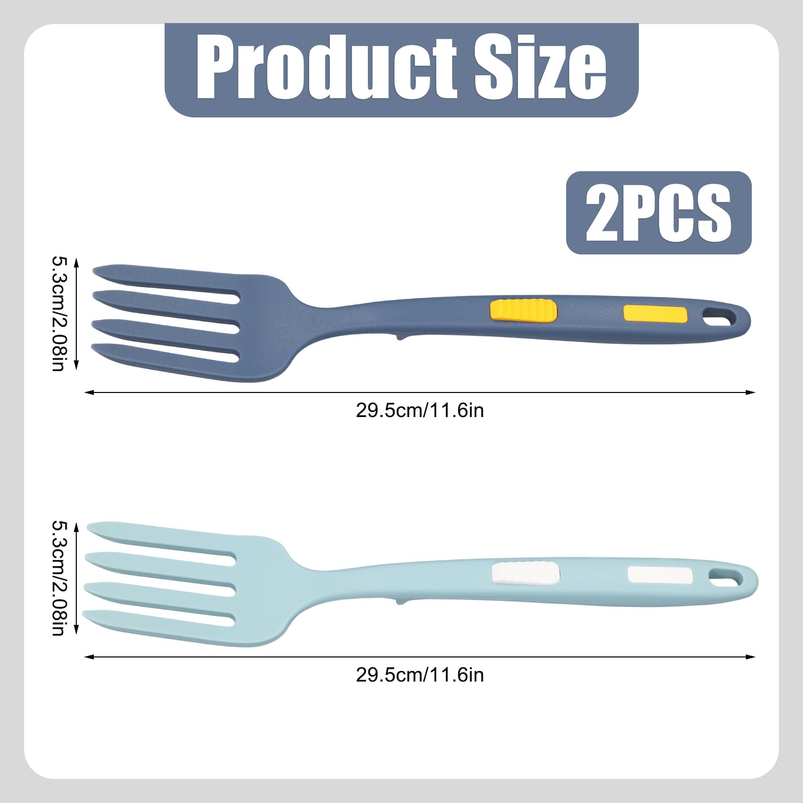 2Pcs Silicone Cooking Forks, Multifunctional Cooking Fork Spaghetti Fork Heat Resistant Nonstick Blending Fork For Kitchen Cooki