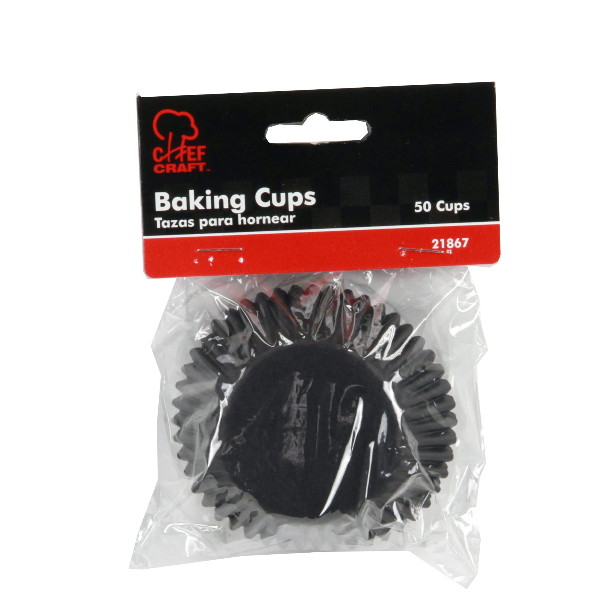 Chef Craft Classic Cupcake Liners, 50 Count, Black