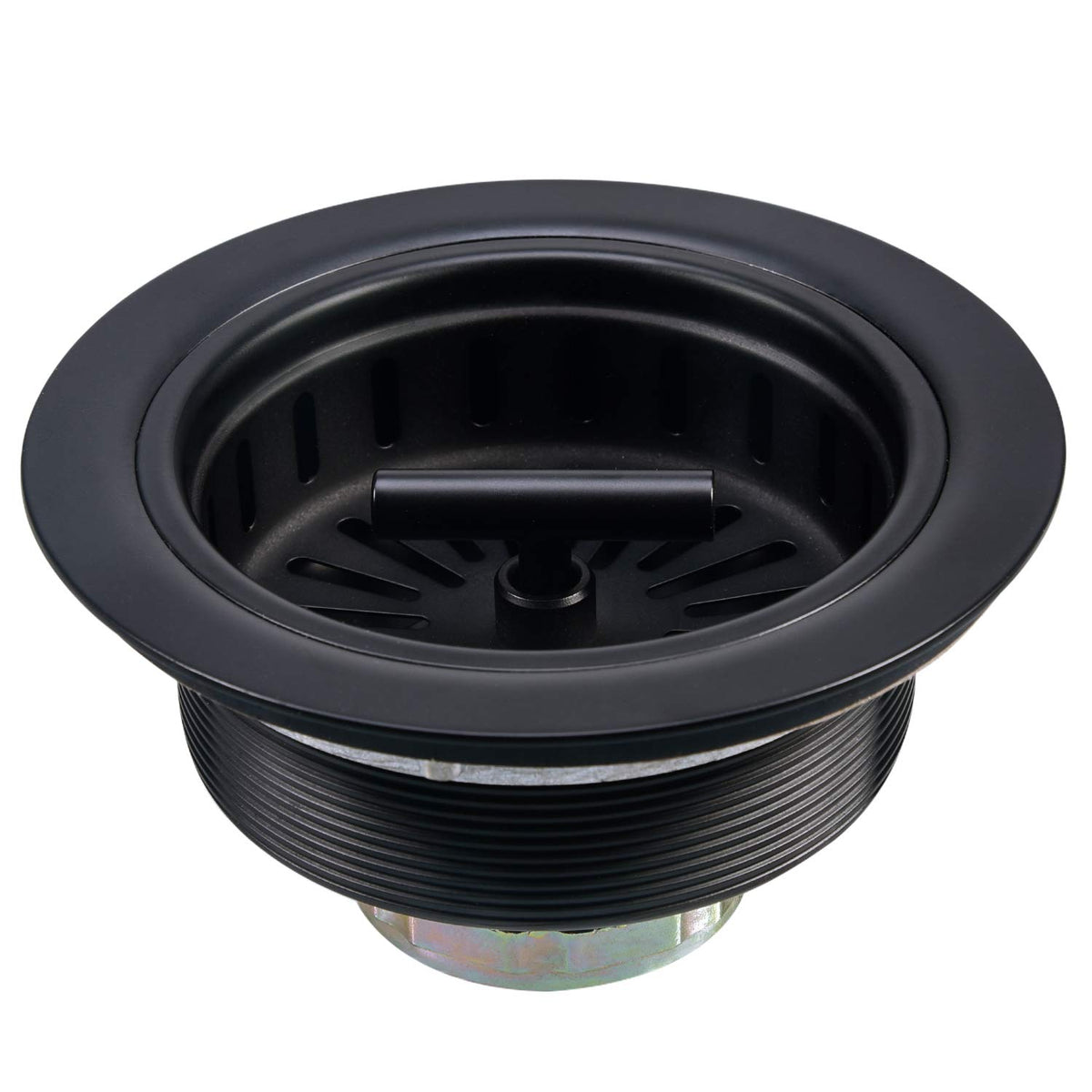 Kone Black Kitchen Sink Drain Matte Black Sink Strainer 3-1/2 Inch Drain Assembly Kit Replacement For Universal 3.5 Inch Kitchen