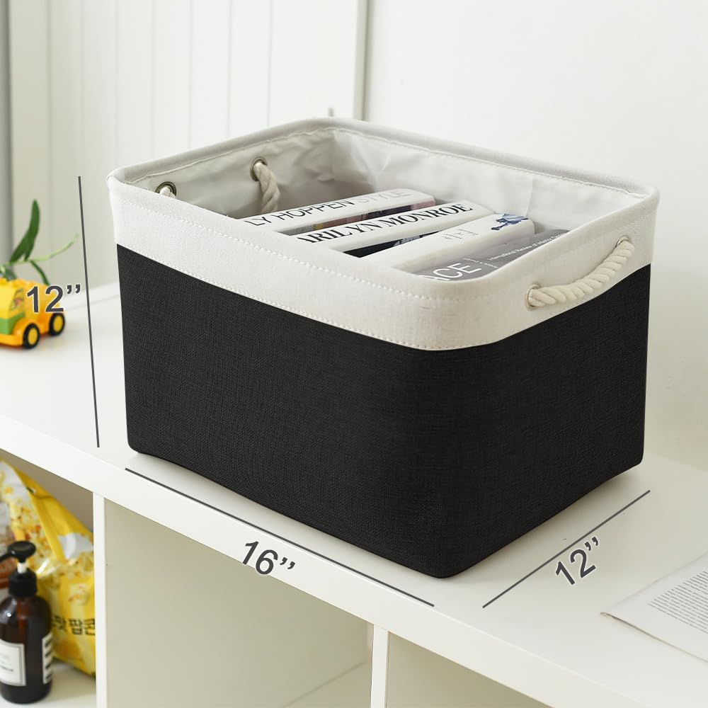 Thewarmhome Storage Basket For Gifts Empty - Large Cubes 3 Pack 15.8X11.8X11.8 Inch Storage Bins For Organizing Book Cloth Bathr