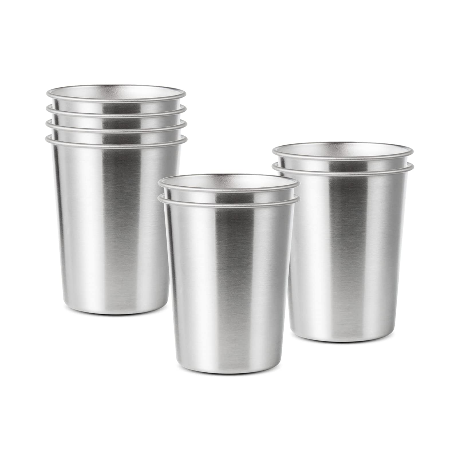 YOLCAR 8 Pack 6 oz Stainless Steel Cups, BPA Free Healthy Metal Shatterproof Stackable Drinking Cups