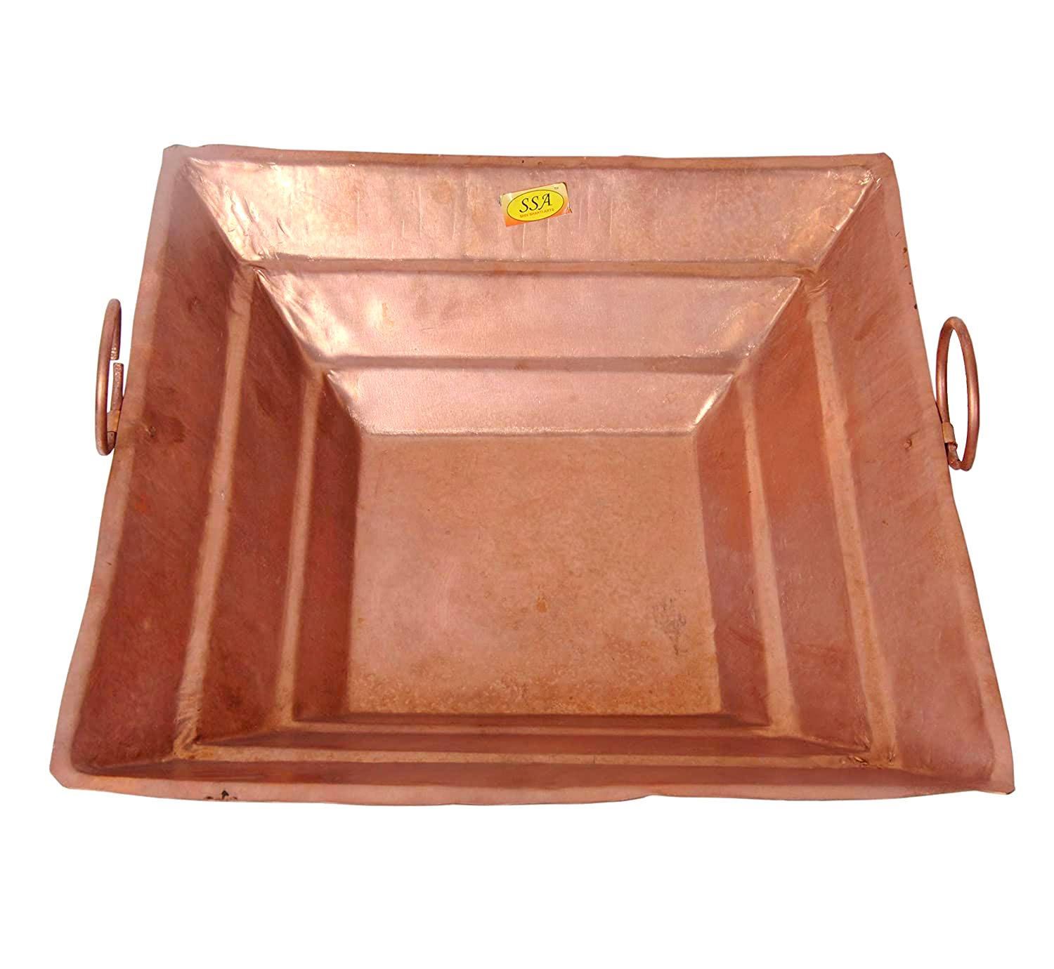 SHIV SHAKTI ARTS Handmade Pure Copper 15.7 inch X 15.7 inch X 4.3 inch Hawan Kund for Home Puja and Hawan Purpose for Diwali lax