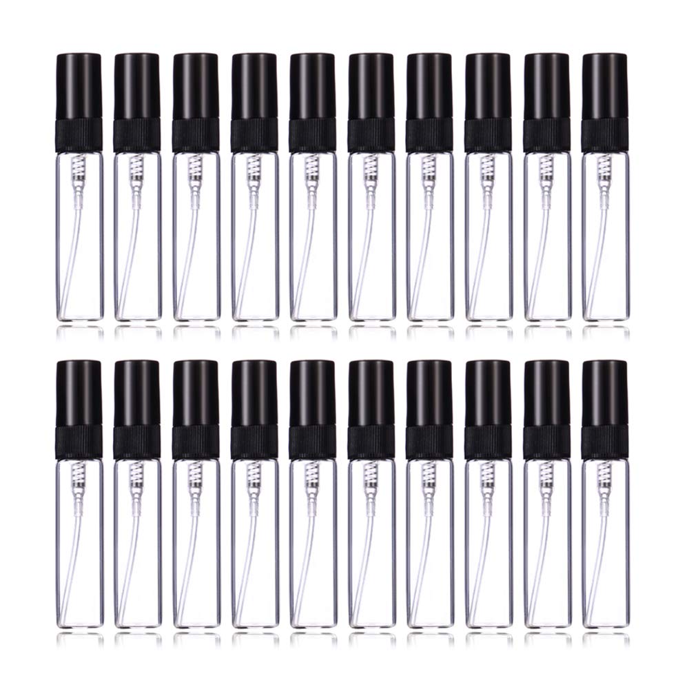 Enslz 5Ml Perfume Mist Spray Bottles Refillable Mini Empty Travel Clear Refillable Atomizer Glass Bottles 20Pcs (5Ml)