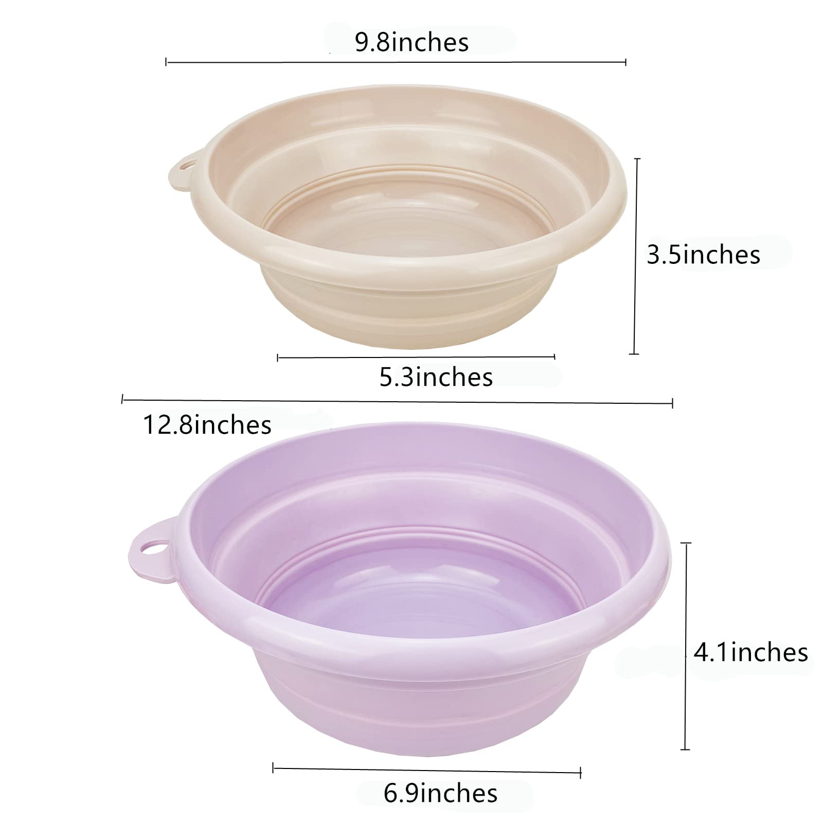 Cartints 2Pack Collapsible Wash Basin Collapsible Dish Tub Collapsible Sink,Space Saving For Dishing, Fruit, And Camping, Hiking