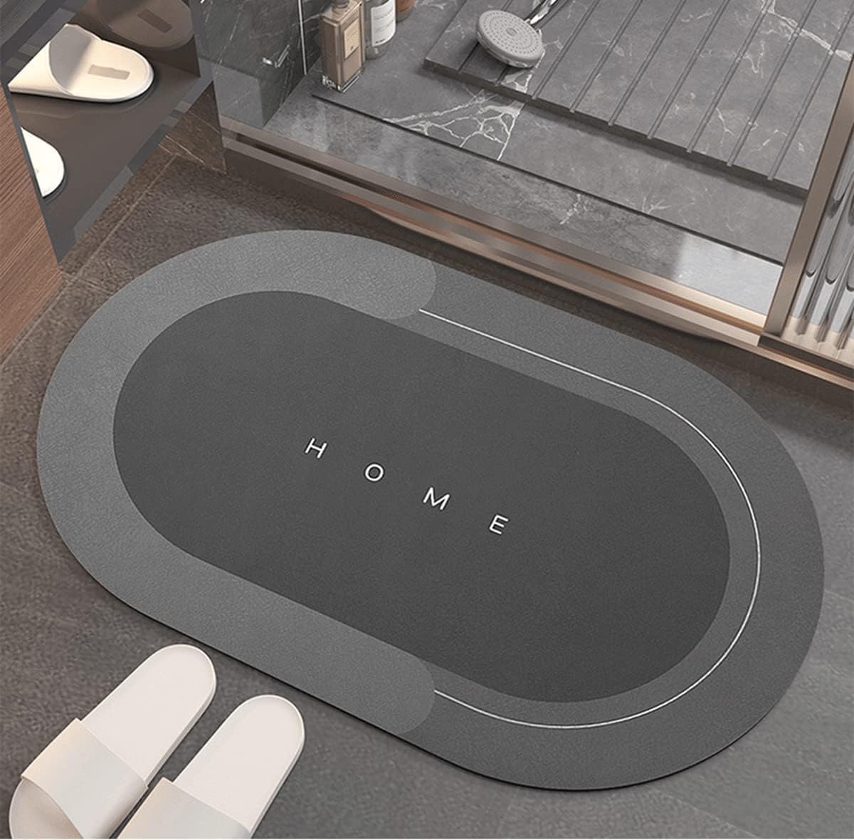 Aazeem Bath Mat | Doormat | Bathroom Entrance Soft Door Mat | Anti-Slip Doormat | 40 X 60 Cm | (Dark Grey)