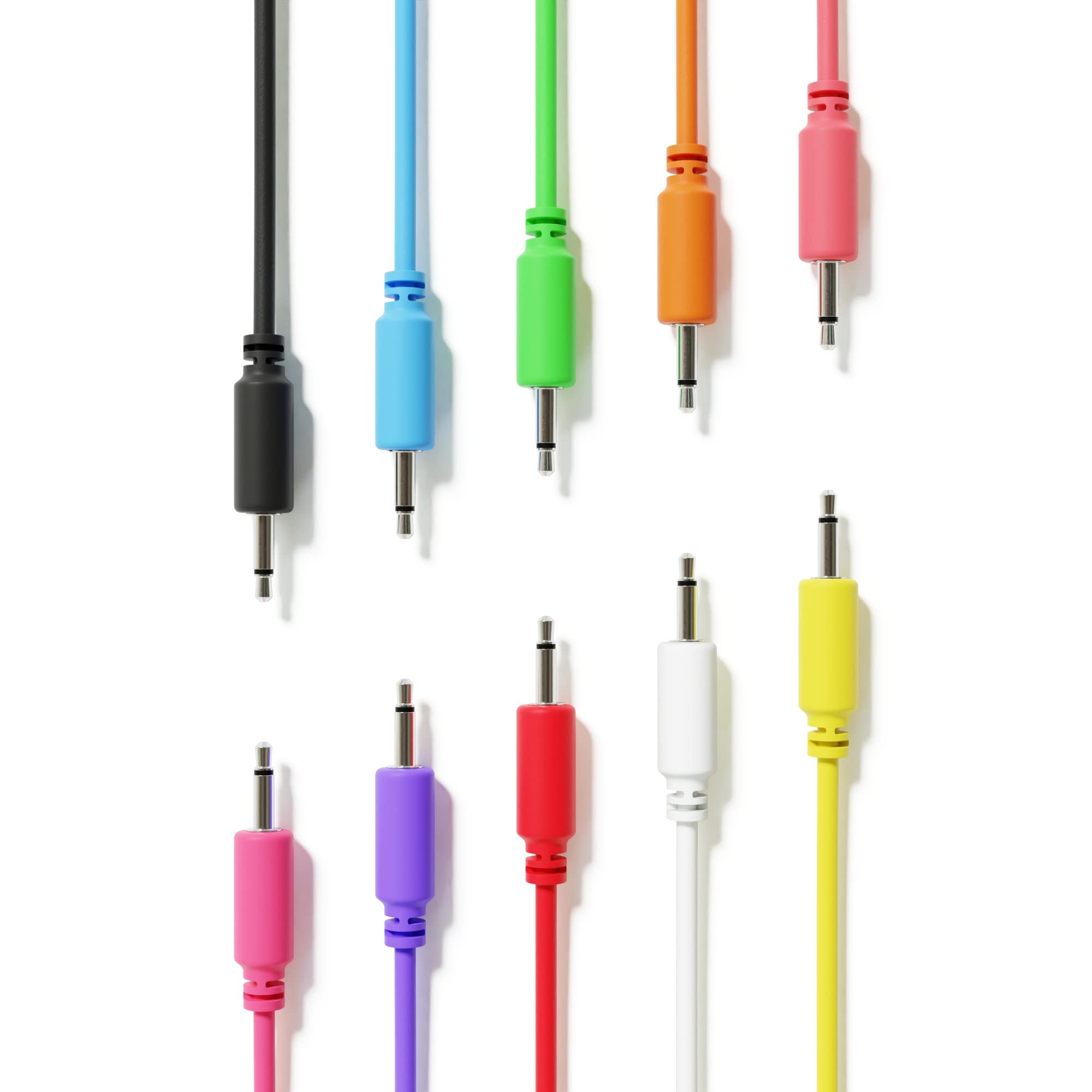 Excelvalley - 10 Pack - Mono Modular Patch Cables - Ts 35Mm 18 Eurorack Synthesizer 45 Cm - 18]