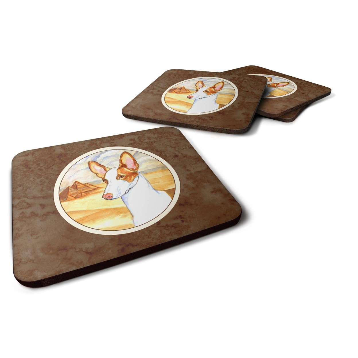 Carolines Treasures Ibizan Hound Foam Coasters (Set of 4), 3.5, Multicolor