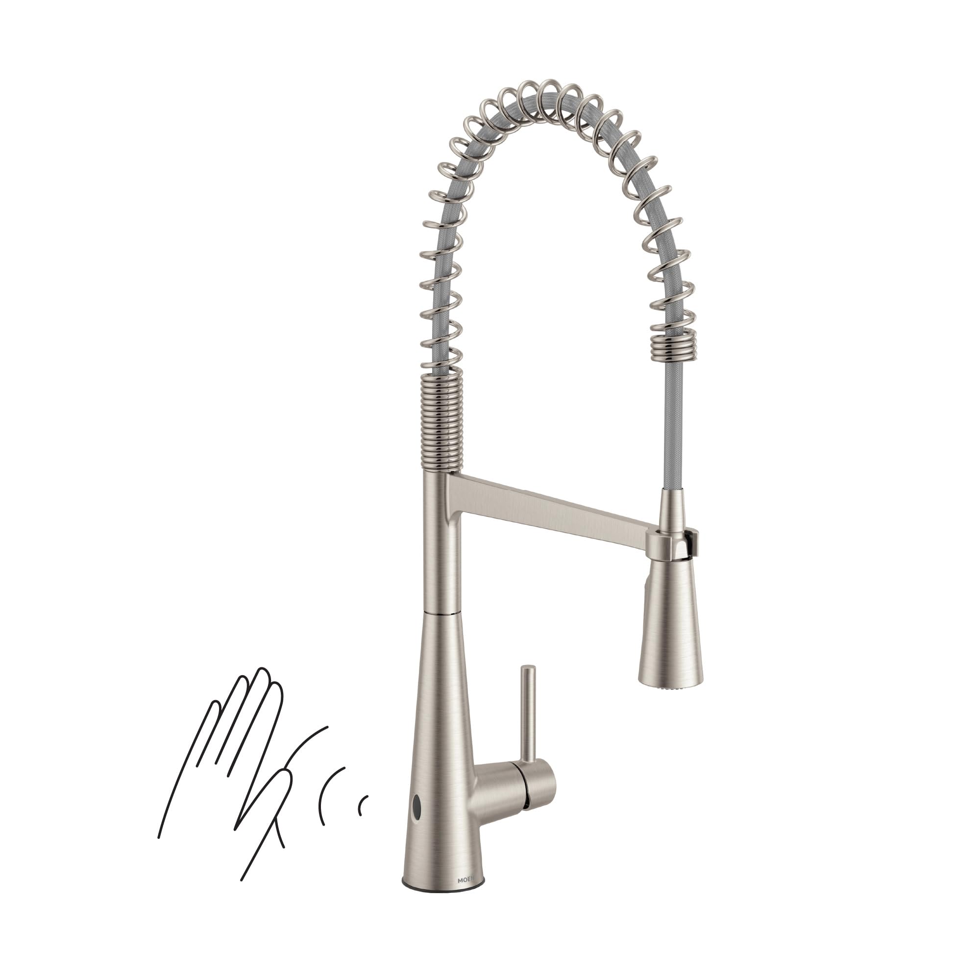 Moen 5925EWSRS Sleek Spring Pulldown Kitchen Faucet with Power Boost, Spot Resist Stainless