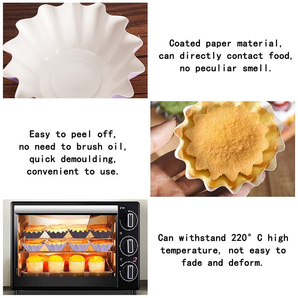 100 Pcs Baking Cups Cupcake Liner, Brioche Paper Cup Standard Muffin Wrappers Greaseproof Coated Paper For Wedding Birthday Holi