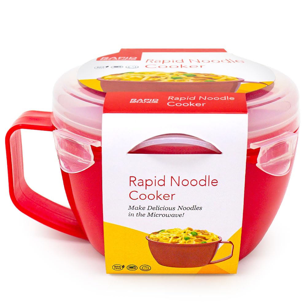 Rapid Plastic Noodle/Soup Bowl | Microwave Soup & Noodles in Minutes | Perfect for Dorm, Small Kitchen, or Office | Dishwasher-S