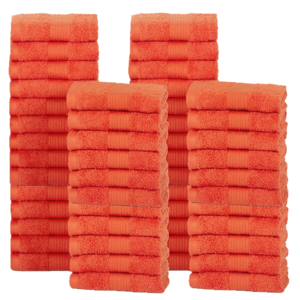 Ample Decor Wash Cloths Pack Of 50 12 X 12 Inch 100% Cotton 600 Gsm, Soft Absorbent, Machine Washable Face Towels, Reusable Fing