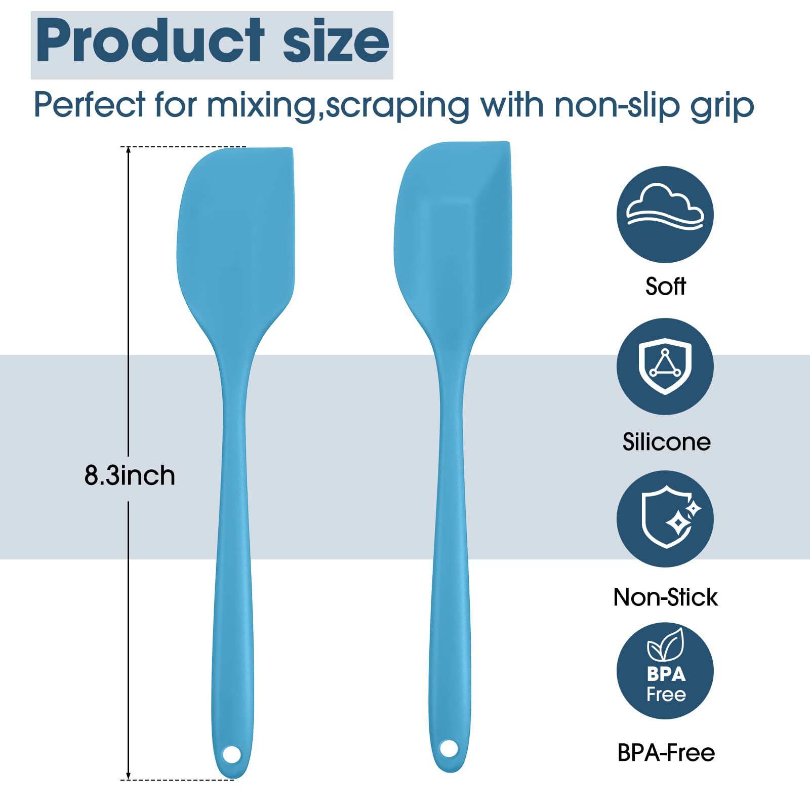 24 Pcs Mini Silicone Spatulas Bulk 8.3 Inch Rubber Spatula Set Small Heat Resistant Spatulas Seamless Design Non Stick Flexible