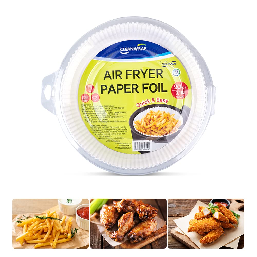 Cleanwrap Air Fryer Disposable Paper Liners (9.1 * 1.77-90 Pcs) - Mothers Day Gifts For Mom I Air Fryer Paper Liners Disposable