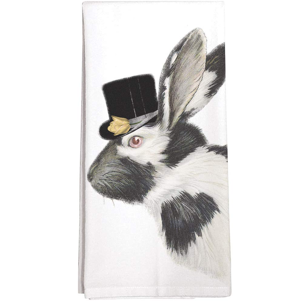 Montgomery Street Bunny With Hat Cotton Flour Sack Dish Towel